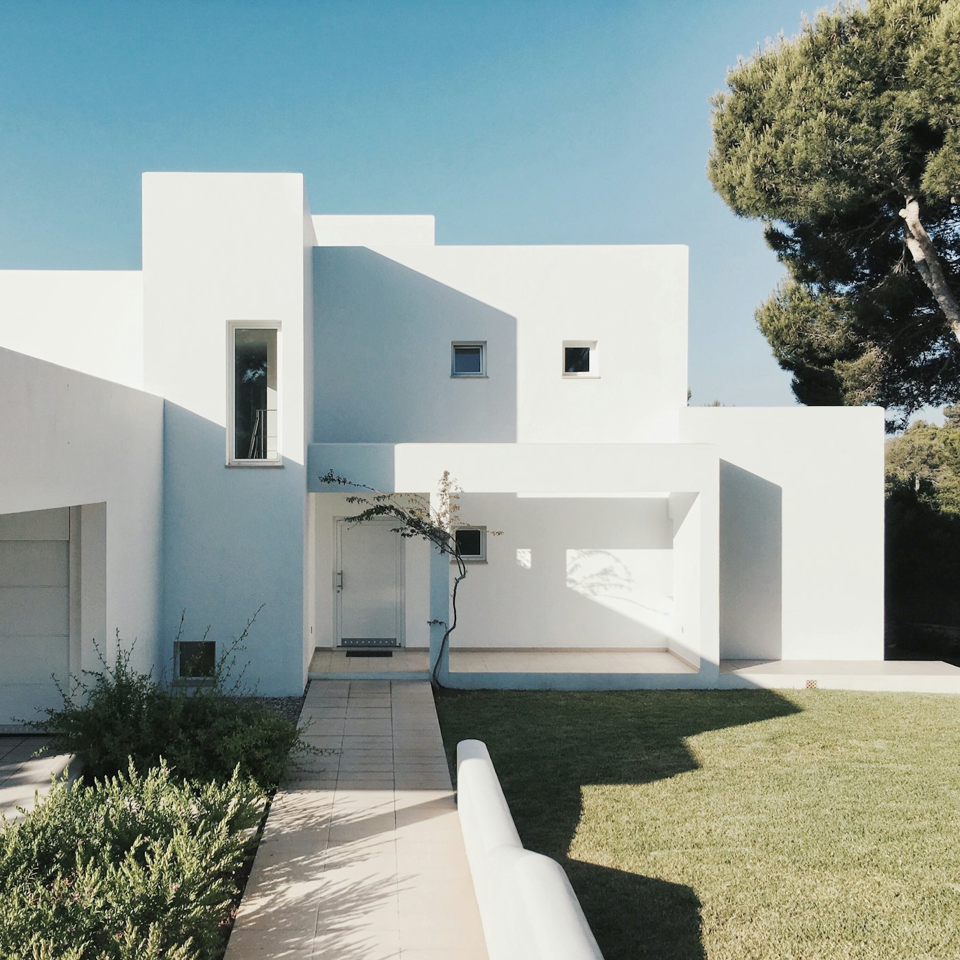 A calm, modern home exterior
